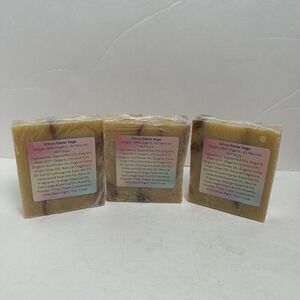 Handmade All Natural Bar Soap Citrus Cedar Sage Lot Of 3 Vegan